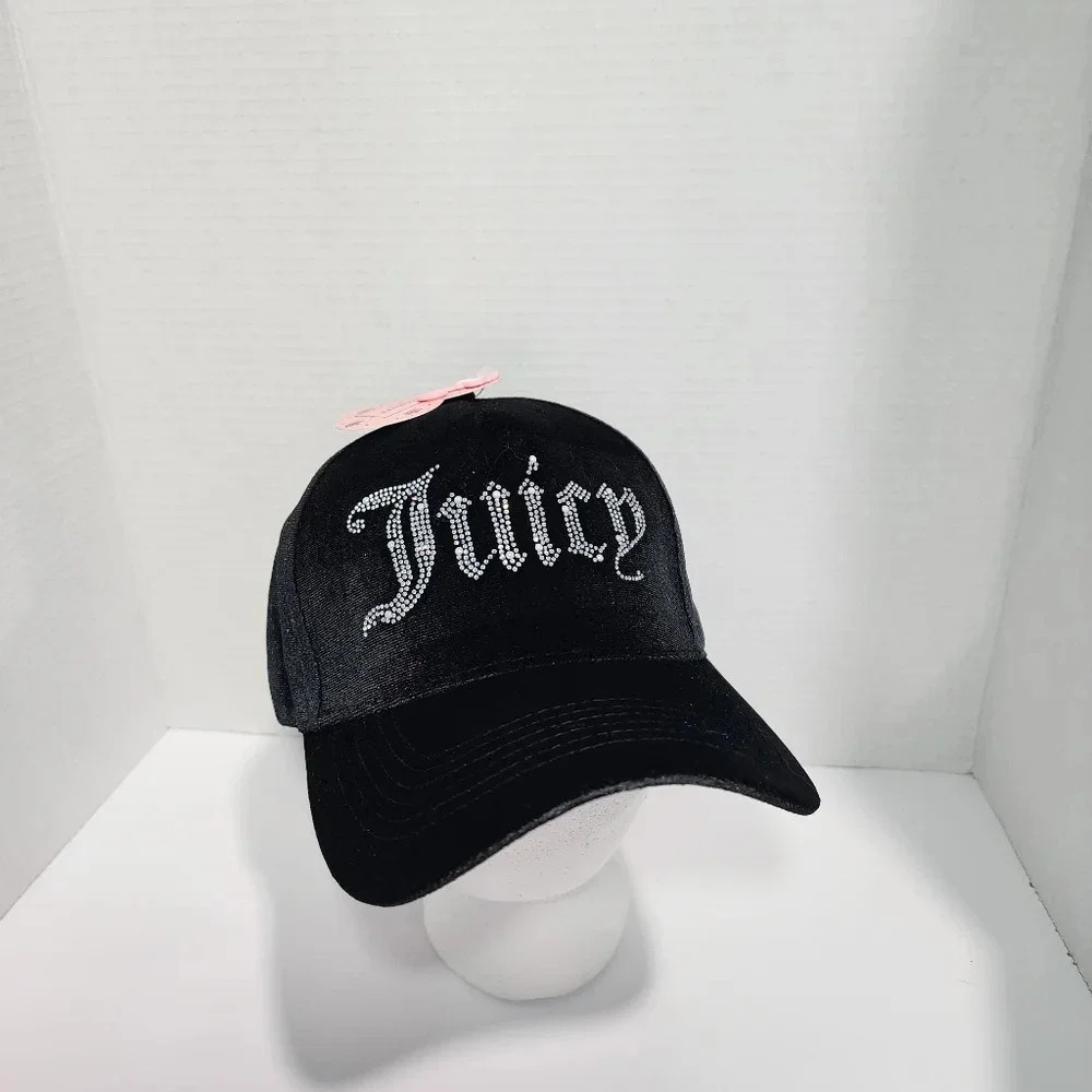 Juicy Couture - Women’s Black/Rhinestone Adjustable baseball Cap hat NWT! Y2k